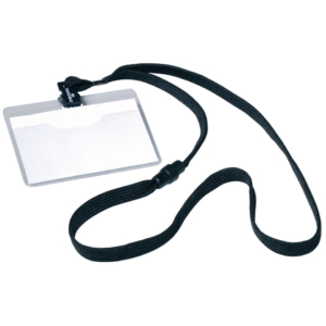 Portanome con cordoncino Durable - 6x9 cm - Nero - 44 cm - 8139-01 (conf.10)