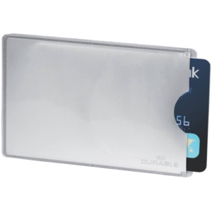 Tasca porta carte di credito DURABLE RFID SECURE Argento metallizzato 54x86mm (conf.10)
