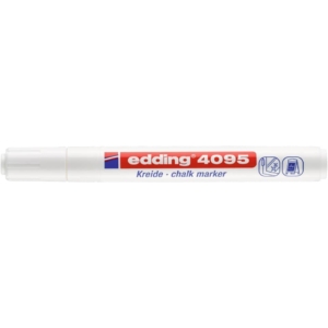 Pennarello per lavagna Bianco Edding 4095 - A Gesso Liquido - Punta Tonda - 2-3 mm