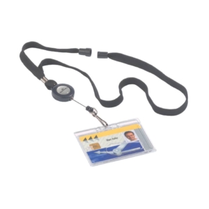 Chiocciole portabadge YO-YO Durable rotonde in plastica con cordoncino nero 822301