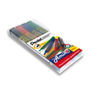 Pentel N850 Pennarelli indelebili Assortito - linea Amiko - tonda - 2 mm (conf.4)