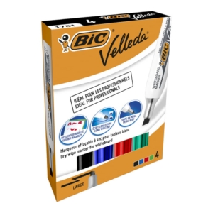 Pennarelli per lavagne Bianche Bic Velleda 1781 - Assortito - scalpello - 3.5-5.5 mm (conf.4)