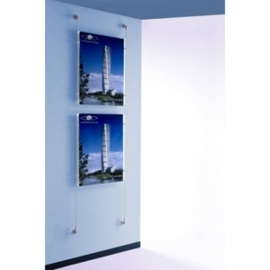 Porta avvisi a cavetto per parete 2 pannelli 50x70 cm - Tecnostyl - Trasparente - SC215070V