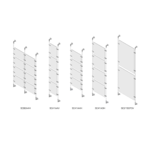 Porta avvisi a cavetto per parete 4 pannelli A4 - Tecnostyl - Trasparente - SC41A4H