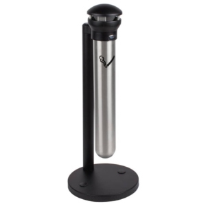 Posacenere da esterno a colonna Infinity Stand Alone Rubbermaid - Nero/acciaio - H 100 cm - Ø40 cm - FG9W3100SSBLA