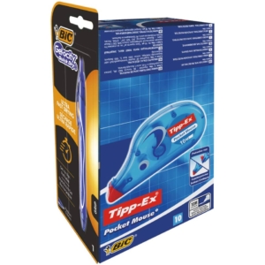Correttori a nastro TIPP-EX Pocket Mouse - 4,2 mm x 10 m - 989680 (conf.10 + Penna Gel-ocity Quick Dry Blu)