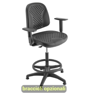 Sgabello tecnico ufficio ESOS 21 Nero