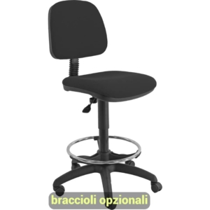 Sgabello tecnico con poggiapiedi telescopico ESOS 4 UNISIT - ignifugo - Nero