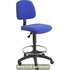 Sgabello tecnico con poggiapiedi telescopico ESOS 4 UNISIT - polipropilene - Blu