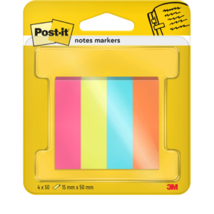 Segnapagina removibili Post-it® in carta Poptimistic 15x50 mm - blocchetti da 50 fogli cad. - Assortiti (conf.4)