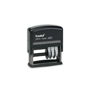 Datario con testo personalizzato Trodat Printy 4813 dimensione max pers.ne 26x9 mm - fino a 2 righe - blu - 182312 - LoveOffice