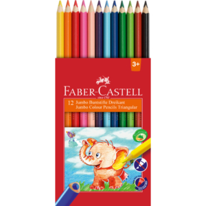 Matite colorate Jumbo Faber Castell fusto triangolare - Colori Assortiti - Ømina 5,4 mm - 116501 (conf.12)