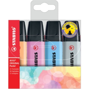 Evidenziatori Stabilo Boss Original Pastel 2-5 mm - Assortiti - 70/4-4 (conf.4)