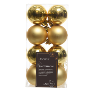 Palline di Natale 4 cm infrangibili oro (conf.16)
