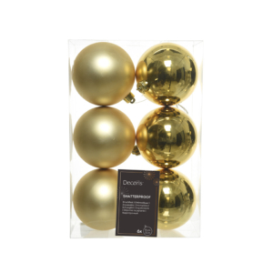 Palline di Natale 8 cm infrangibili oro (conf.6)