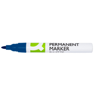 Marcatore permanente Q-Connect con fusto in metallo e punta conica 4 mm blu KF11709