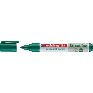 Marcatore permanente Edding 21 EcoLine punta tonda - tratto 1,5-3 mm verde - 4-21004
