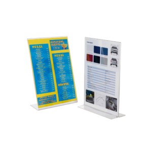 Porta avvisi in PS verticale con base a ‘’T’’ trasparente Tecnostyl A5 PB102/P