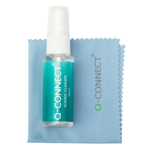 Kit pulizia laptop Q-Connect Spray da 25 ml + panno KF32158A