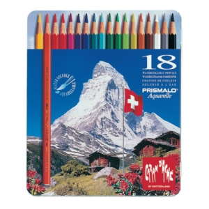 Matite colorate acquerellabili Carand'Ache Prismalo scatola di metallo 18 Colori Assortiti - 999318