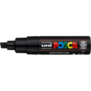 Pennarello Uniposca Nero a tempera Uni-Ball punta a scalpello 8 mm