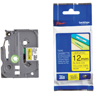 Nastro laminato per etichettarice - Nero/Giallo Brother 12 mm x 8 m - TZE-631