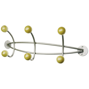 Appendiabiti da muro - 6 pomelli Alco Argento/legno