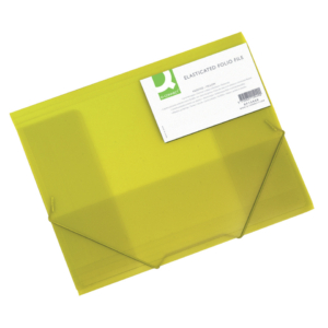 Cartellina con elastico A4 Q-Connect - a tre lembi - ppl - Giallo
