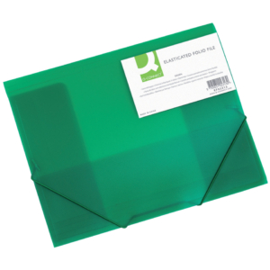 Cartellina con elastico A4 Q-Connect - a tre lembi - ppl - Verde