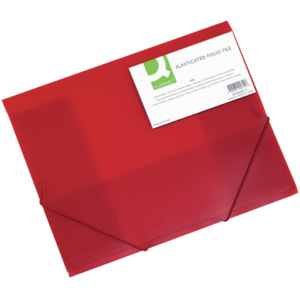 Cartellina con elastico A4 Q-Connect - a tre lembi - ppl - Rosso