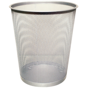 Cestino in metallo Q-Connect 19 litri - h 34,5 cm x Ø29,5 cm - 19 litri - Argento KF00849