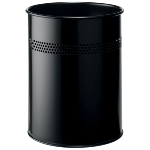 Cestino gettacarte DURABLE cilindrico con superficie perforata acciaio 15 litri - Nero - 330001