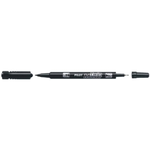 Pennarello indelebile Pilot TWIN Begreen doppia punta in fibra 0,8/2 mm - Nero