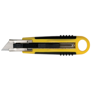 Cutter con lama 6 cm a scatto Q-Connect in blister - giallo/nero (conf.12)