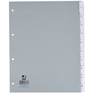 Divisore personalizzabile Q-Connect Grigio 24,5x29,7 cm ppl 10 pagine