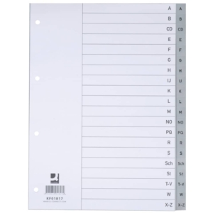 Divisori alfabetici Q-Connect A-Z 22,5x29,7 cm Grigio KF01817 (20 pagine)