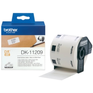 Rotolo da 800 etichette adesive in carta Nero/Bianco Brother 29 x 62 mm DK11209