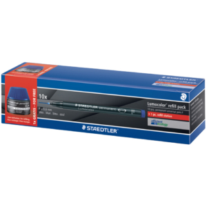 Pennarelli a punta sintetica Staedtler Lumocolor® permanent pen 318 - F - 0,6 mm - colore inchiostro Blu 318-3C10P (conf.10)