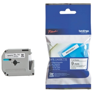 Nastro per etichettarice Nero/Bianco Brother - 9 mm x 8 m - MK221BZ