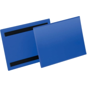 Tasche per identificazione Durable con bande magnetiche Blu - esterno mm. 22,3x16,3 cm - inserto A5 orizzontale - 174307 (conf.50)