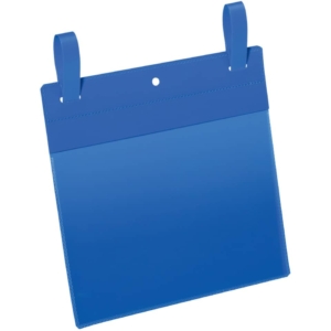 Tasche per identificazione Durable con fascette di aggancio Blu - esterno mm 22,3x38,7 cm - inserto A5 orizzontale - 174907 (conf.50)