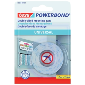 Nastro biadesivo Tesa Powerbond Universale 19mm x 1,5m Bianco 58565-00001-00