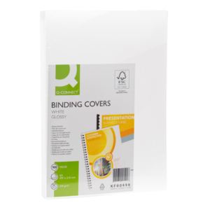 Copertine per rilegatura Q-Connect A4 250g/m² Bianco lucido - KF00498 (conf.100)