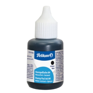 Inchiostro per timbri idrorepellente Pelikan tipo 84 flacone 30 ml Nero