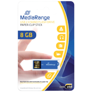 Chiavetta USB 2.0 nano - 8 Gb Media Range Blu MR975