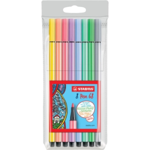 Pennarelli Stabilo Pen 68 tratto 1 mm - Colori Assortiti Pastel EO68/8-01 (conf.8)