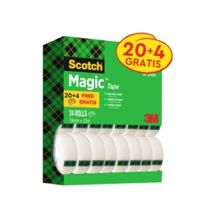 Nastri adesivi Scotch® Magic™ - 19 mm x 33 m - Trasparente opaco (conf.24 rotoli)