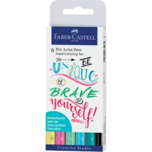 Penne inchiostro pigmentato Faber Castell Pitt Artist - Lettering pastello (conf.6)