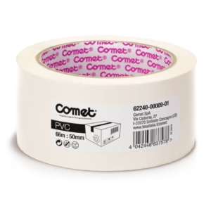 Nastro adesivo per la spedizione Comet PVC con adesivo in gomma naturale 50mm x 66m Bianco