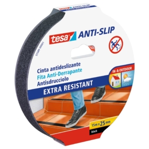 Nastro antiscivolo tesa extra forte a strappo manuale - 25 mm x 15 m - Nero